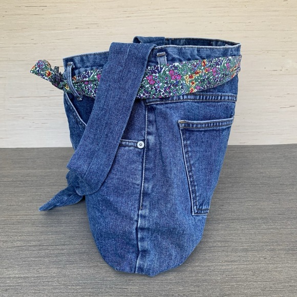 Guess Jeans George Marciano 1980's Custom Made Denim Fashion Shoulder Bag Purse - Picture 10 of 16